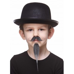 Napoleon III Imperial mustache and beard for Kids, salt and pepper