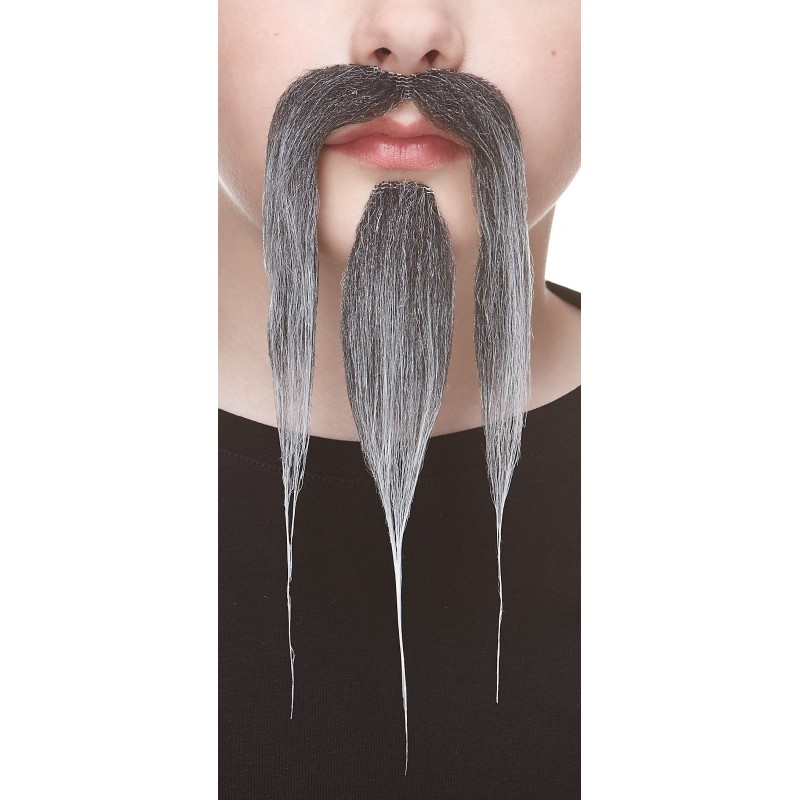 Shaolin mustache and beard for Kids, salt and pepper