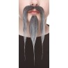 Shaolin mustache and beard for Kids, salt and pepper
