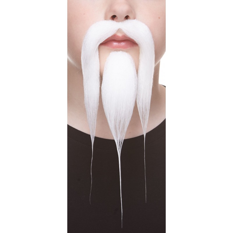 Shaolin mustache and beard for Kids, white Color