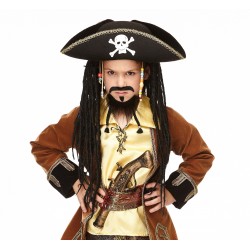 Pirate mustache and beard for Kids, black 