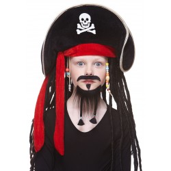 Pirate mustache and beard for Kids, black 