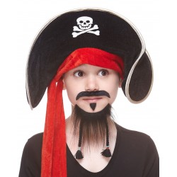 Pirate mustache and beard for Kids, black 