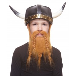 Viking Dwarf mustache and beard for Kids, ginger