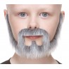 Squatter mustache and beard for Kids, gray and white