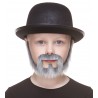 Squatter mustache and beard for Kids, gray and white