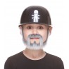 Squatter mustache and beard for Kids, gray and white