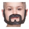 Squatter mustache and beard for Kids, black lustrous