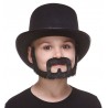 Squatter mustache and beard for Kids, black lustrous