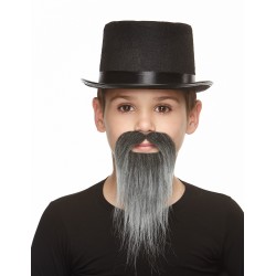 Ducktail mustache and beard for Kids, salt and pepper