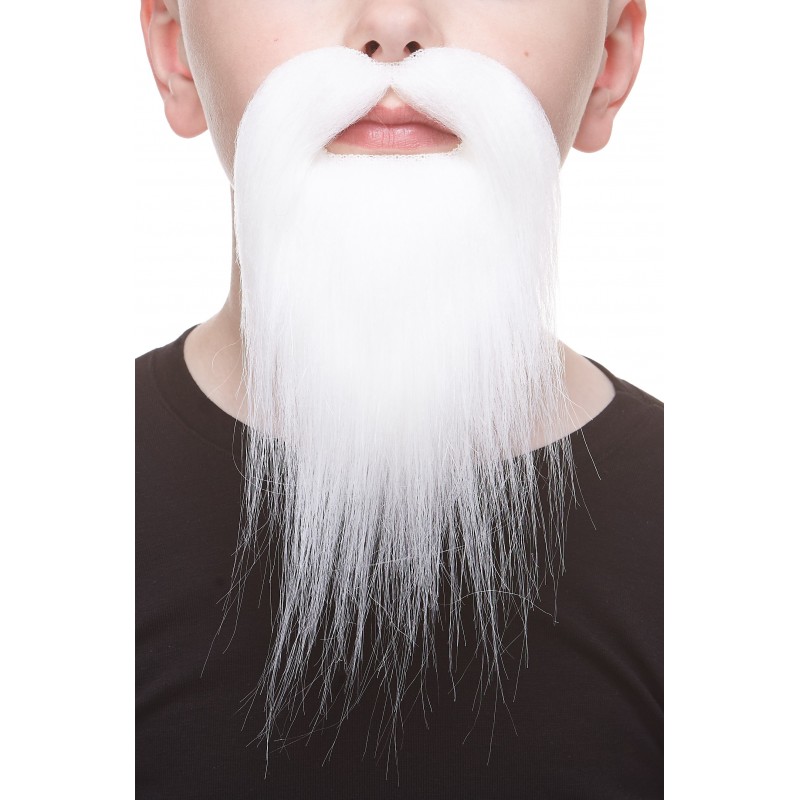 Ducktail mustache and beard for Kids, white 