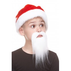 Ducktail mustache and beard for Kids, white 