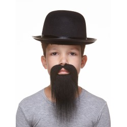 Ducktail mustache and beard for Kids, black