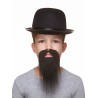 Ducktail mustache and beard for Kids, black