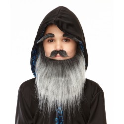 Medieval King mustache, beard and eyebrows for Kids, salt and pepper