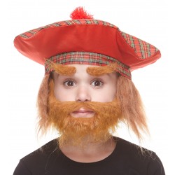 Traper mustache, beard and eyebrows for Kids, ginger Color