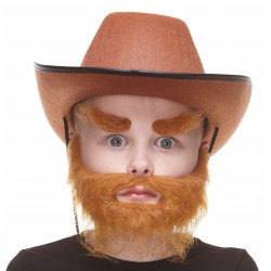 Traper mustache, beard and eyebrows for Kids, ginger Color