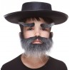 Traper mustache, beard and eyebrows for Kids, salt and pepper