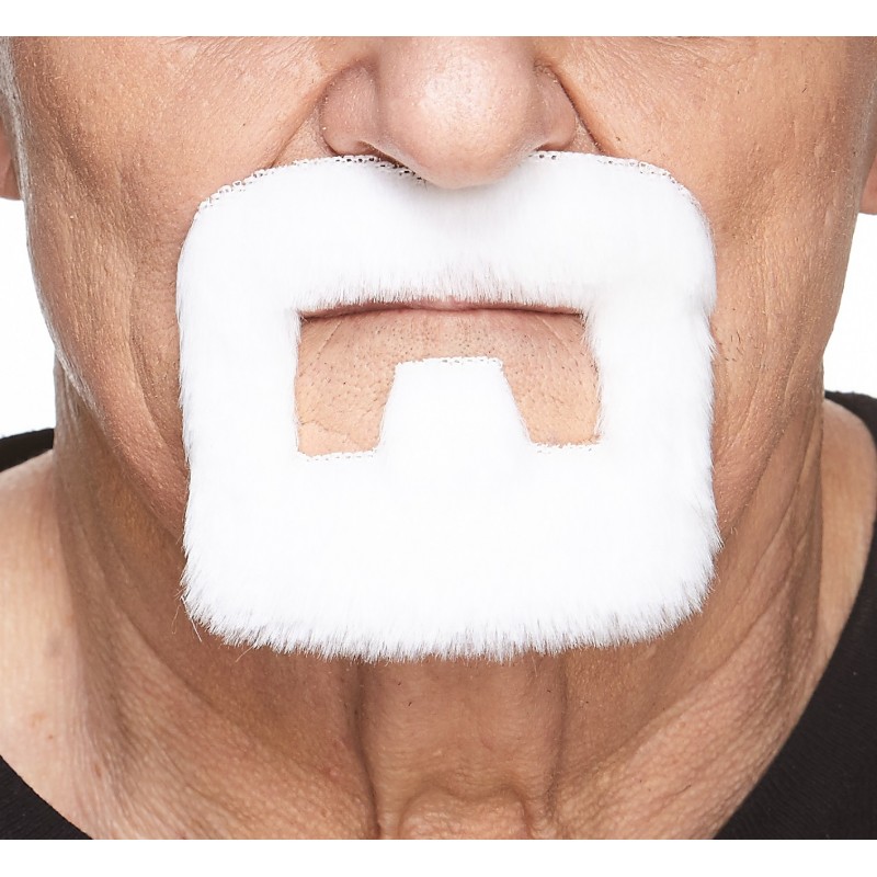 Mustache and beard, white