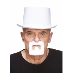Mustache and beard, white