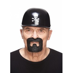 Inmate mustache and beard, black lustrous