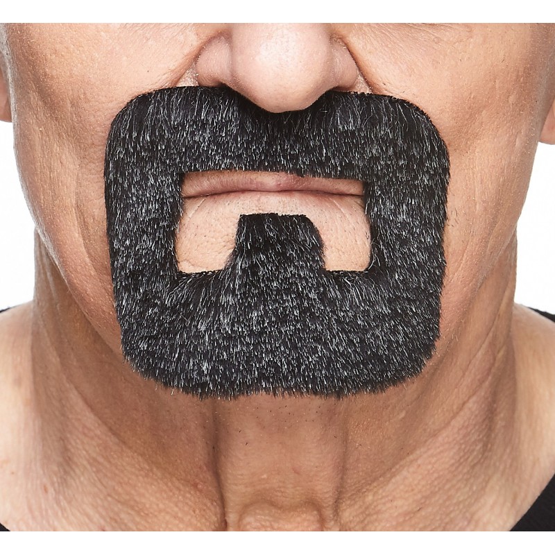 Mustache and beard, gray and white