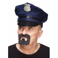 Mustache and beard, gray and white