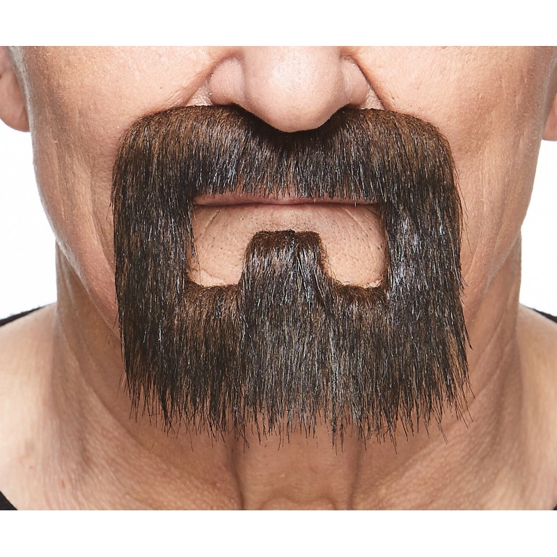 Inmate mustache and beard, brown
