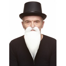 Philosopher mustache and beard, white