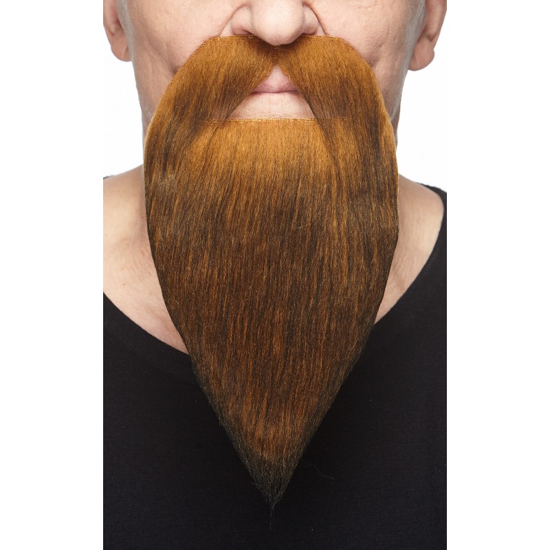 Philosopher mustache and beard, dark ginger 