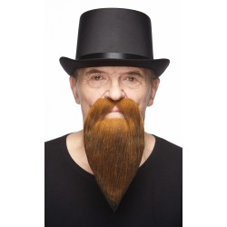 Philosopher mustache and beard, dark ginger 