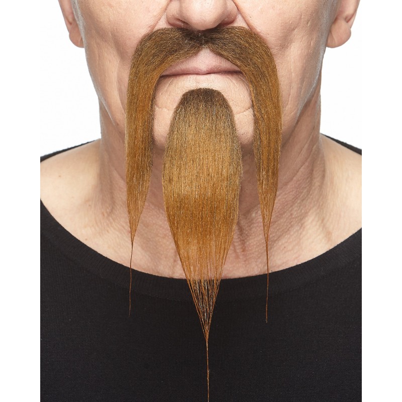 Mustache and beard, brown