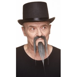 Shaolin mustache and beard, salt and pepper