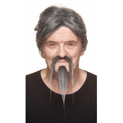 Shaolin mustache and beard, salt and pepper