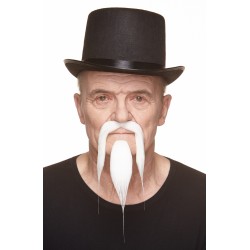 Shaolin mustache and beard, white 