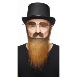 Mustache, beard and eyebrows, brown