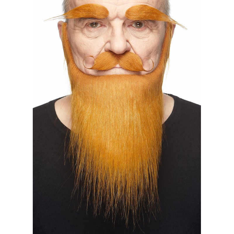 Medieval King mustache, beard and eyebrows, ginger