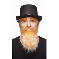 Mustache, beard and eyebrows, honey and white