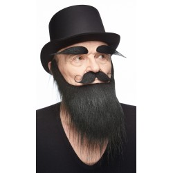 Medieval King mustache, beard and eyebrows, black