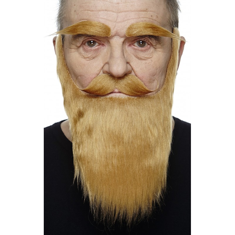 Mustache, beard and eyebrows, brown