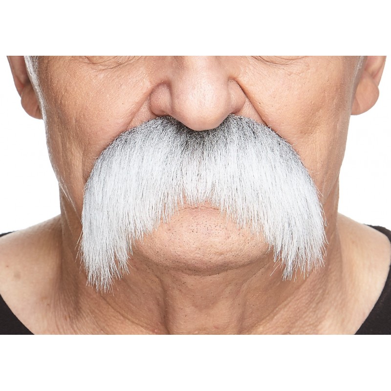 Walrus mustache, gray and white 