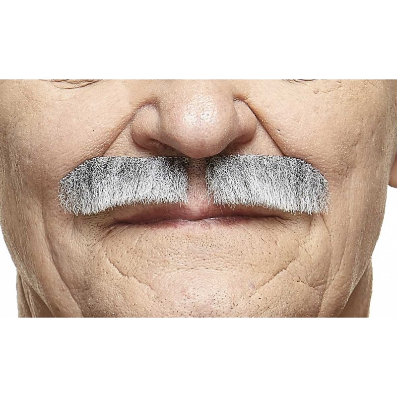 Mustache, gray and white