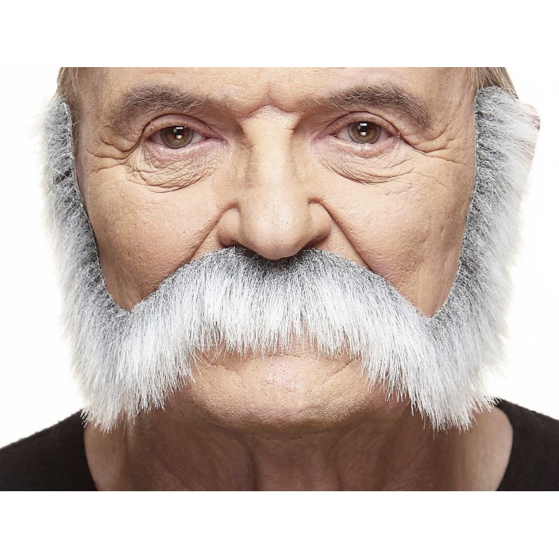 Mustache, gray and white