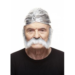 Mustache, gray and white