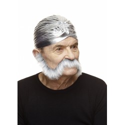 Mustache, gray and white