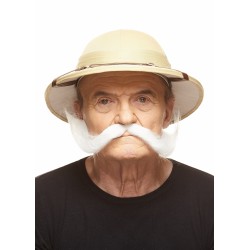 Hillbilly mustache, white