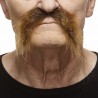 Realistic Fu Manchu mustache, brown 