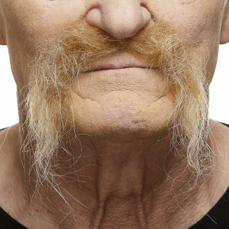 Realistic Fu Manchu mustache, blond 