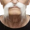 Realistic Fu Manchu mustache, white