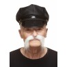 Realistic Fu Manchu mustache, white